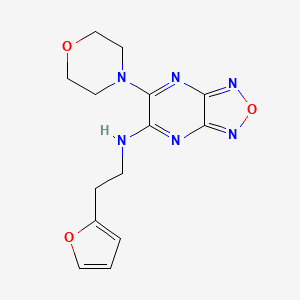 molecular formula C14H16N6O3 B4907110 N-[2-(2-furyl)ethyl]-6-(4-morpholinyl)[1,2,5]oxadiazolo[3,4-b]pyrazin-5-amine 