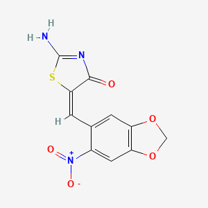 molecular formula C11H7N3O5S B4907194 2-imino-5-[(6-nitro-1,3-benzodioxol-5-yl)methylene]-1,3-thiazolidin-4-one 