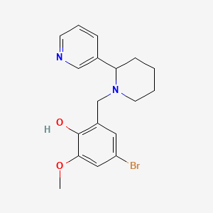 molecular formula C18H21BrN2O2 B4907210 4-Bromo-2-methoxy-6-[(2-pyridin-3-ylpiperidin-1-yl)methyl]phenol 
