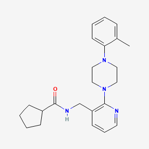 molecular formula C23H30N4O B4907219 N-({2-[4-(2-methylphenyl)-1-piperazinyl]-3-pyridinyl}methyl)cyclopentanecarboxamide 