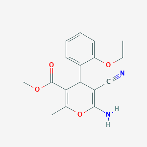 molecular formula C17H18N2O4 B4907302 methyl 6-amino-5-cyano-4-(2-ethoxyphenyl)-2-methyl-4H-pyran-3-carboxylate 