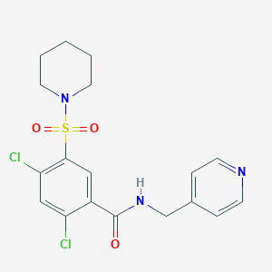 molecular formula C18H19Cl2N3O3S B4907361 2,4-dichloro-5-piperidin-1-ylsulfonyl-N-(pyridin-4-ylmethyl)benzamide 