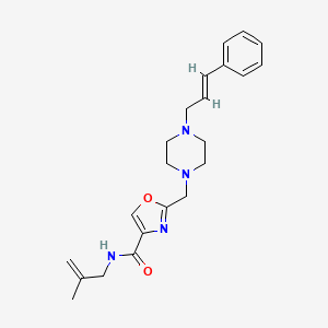 molecular formula C22H28N4O2 B4907400 N-(2-methyl-2-propen-1-yl)-2-({4-[(2E)-3-phenyl-2-propen-1-yl]-1-piperazinyl}methyl)-1,3-oxazole-4-carboxamide 