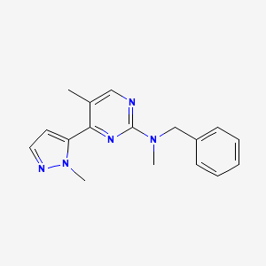 molecular formula C17H19N5 B4907437 N-benzyl-N,5-dimethyl-4-(2-methylpyrazol-3-yl)pyrimidin-2-amine 