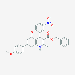 molecular formula C31H28N2O6 B4907495 Benzyl 7-(4-methoxyphenyl)-2-methyl-4-(3-nitrophenyl)-5-oxo-1,4,5,6,7,8-hexahydroquinoline-3-carboxylate 