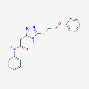molecular formula C19H20N4O2S B4907503 2-{4-methyl-5-[(2-phenoxyethyl)thio]-4H-1,2,4-triazol-3-yl}-N-phenylacetamide 