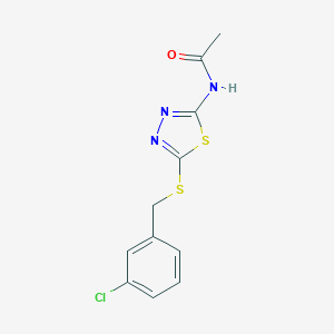 molecular formula C11H10ClN3OS2 B490755 N-(5-((3-chlorobenzyl)thio)-1,3,4-thiadiazol-2-yl)acetamide CAS No. 333459-59-9