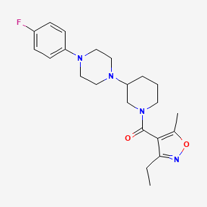 molecular formula C22H29FN4O2 B4907568 (3-Ethyl-5-methyl-1,2-oxazol-4-yl)-[3-[4-(4-fluorophenyl)piperazin-1-yl]piperidin-1-yl]methanone 