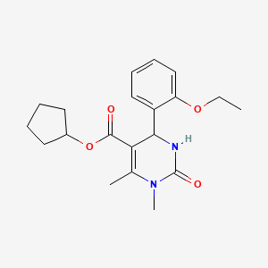 molecular formula C20H26N2O4 B4907646 Cyclopentyl 4-(2-ethoxyphenyl)-1,6-dimethyl-2-oxo-1,2,3,4-tetrahydropyrimidine-5-carboxylate 