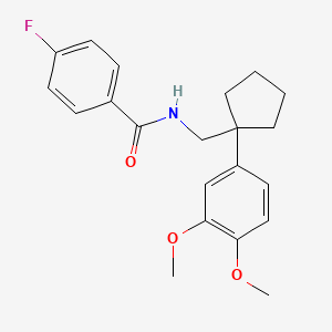 molecular formula C21H24FNO3 B4907704 N-{[1-(3,4-dimethoxyphenyl)cyclopentyl]methyl}-4-fluorobenzamide 