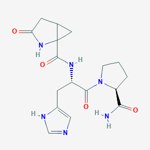 molecular formula C17H22N6O4 B049078 Thyrotropin-releasing hormone, 1-(methano-glp(2,3))- CAS No. 120083-46-7