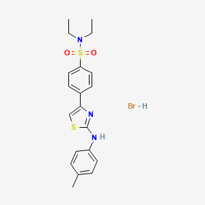 molecular formula C20H24BrN3O2S2 B4907801 N,N-diethyl-4-[2-(4-methylanilino)-1,3-thiazol-4-yl]benzenesulfonamide;hydrobromide 
