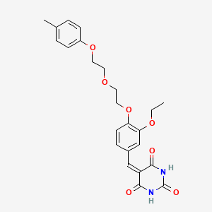 molecular formula C24H26N2O7 B4907820 5-[(3-ETHOXY-4-{2-[2-(4-METHYLPHENOXY)ETHOXY]ETHOXY}PHENYL)METHYLIDENE]-1,3-DIAZINANE-2,4,6-TRIONE 