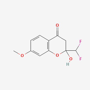 molecular formula C11H10F2O4 B4907892 2-(DIFLUOROMETHYL)-2-HYDROXY-7-METHOXY-3,4-DIHYDRO-2H-1-BENZOPYRAN-4-ONE 
