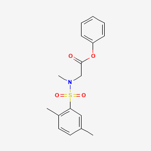 molecular formula C17H19NO4S B4907916 Phenyl 2-[(2,5-dimethylphenyl)sulfonyl-methylamino]acetate 
