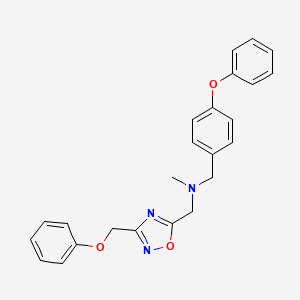molecular formula C24H23N3O3 B4908053 N-methyl-N-(4-phenoxybenzyl)-1-[3-(phenoxymethyl)-1,2,4-oxadiazol-5-yl]methanamine 