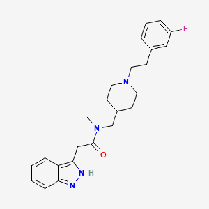 molecular formula C24H29FN4O B4908156 N-({1-[2-(3-fluorophenyl)ethyl]-4-piperidinyl}methyl)-2-(1H-indazol-3-yl)-N-methylacetamide 