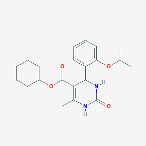 molecular formula C21H28N2O4 B4908463 Cyclohexyl 6-methyl-2-oxo-4-[2-(propan-2-yloxy)phenyl]-1,2,3,4-tetrahydropyrimidine-5-carboxylate 