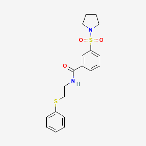 molecular formula C19H22N2O3S2 B4908482 N-[2-(PHENYLSULFANYL)ETHYL]-3-(PYRROLIDINE-1-SULFONYL)BENZAMIDE 