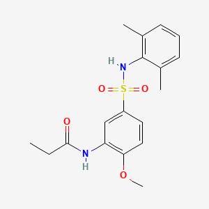 molecular formula C18H22N2O4S B4908489 N-[5-[(2,6-dimethylphenyl)sulfamoyl]-2-methoxyphenyl]propanamide 