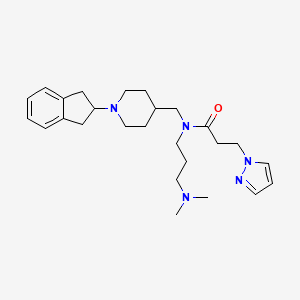 molecular formula C26H39N5O B4908615 N-{[1-(2,3-dihydro-1H-inden-2-yl)-4-piperidinyl]methyl}-N-[3-(dimethylamino)propyl]-3-(1H-pyrazol-1-yl)propanamide 