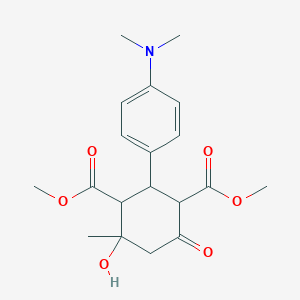 molecular formula C19H25NO6 B490867 1,3-DIMETHYL 2-[4-(DIMETHYLAMINO)PHENYL]-4-HYDROXY-4-METHYL-6-OXOCYCLOHEXANE-1,3-DICARBOXYLATE CAS No. 356564-49-3