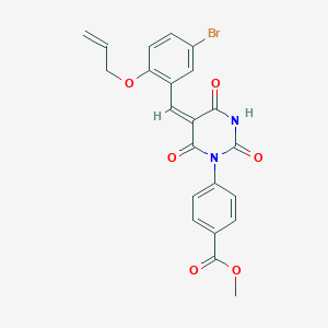 molecular formula C22H17BrN2O6 B4908671 methyl 4-[(5E)-5-[(5-bromo-2-prop-2-enoxyphenyl)methylidene]-2,4,6-trioxo-1,3-diazinan-1-yl]benzoate 