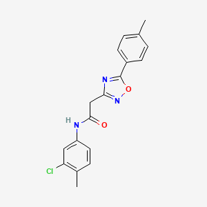 molecular formula C18H16ClN3O2 B4908736 N-(3-chloro-4-methylphenyl)-2-[5-(4-methylphenyl)-1,2,4-oxadiazol-3-yl]acetamide 