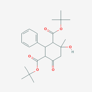 molecular formula C23H32O6 B490876 1,3-DI-TERT-BUTYL 4-HYDROXY-4-METHYL-6-OXO-2-PHENYLCYCLOHEXANE-1,3-DICARBOXYLATE CAS No. 96268-73-4
