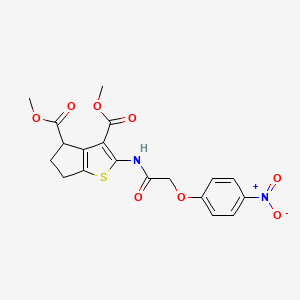 molecular formula C19H18N2O8S B4908875 dimethyl 2-{[(4-nitrophenoxy)acetyl]amino}-5,6-dihydro-4H-cyclopenta[b]thiophene-3,4-dicarboxylate 