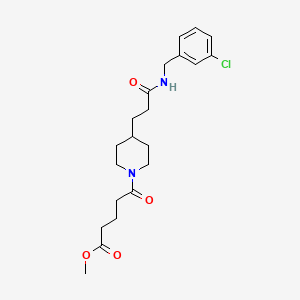 molecular formula C21H29ClN2O4 B4908925 methyl 5-(4-{3-[(3-chlorobenzyl)amino]-3-oxopropyl}-1-piperidinyl)-5-oxopentanoate 