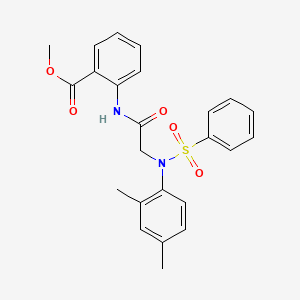 molecular formula C24H24N2O5S B4909013 methyl 2-{[N-(2,4-dimethylphenyl)-N-(phenylsulfonyl)glycyl]amino}benzoate 
