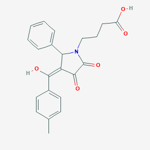molecular formula C22H21NO5 B490902 4-[3-hydroxy-4-(4-methylbenzoyl)-2-oxo-5-phenyl-2,5-dihydro-1H-pyrrol-1-yl]butanoic acid CAS No. 425391-87-3