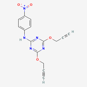 molecular formula C15H11N5O4 B4909033 N-(4-nitrophenyl)-4,6-bis(2-propyn-1-yloxy)-1,3,5-triazin-2-amine 