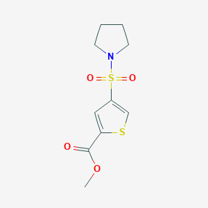 molecular formula C10H13NO4S2 B4909035 Methyl 4-pyrrolidin-1-ylsulfonylthiophene-2-carboxylate 