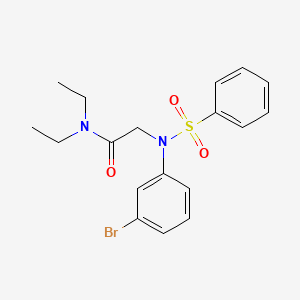 molecular formula C18H21BrN2O3S B4909057 N~2~-(3-bromophenyl)-N~1~,N~1~-diethyl-N~2~-(phenylsulfonyl)glycinamide 