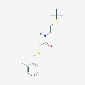molecular formula C16H25NOS2 B4909156 N-[2-(tert-butylthio)ethyl]-2-[(2-methylbenzyl)thio]acetamide 