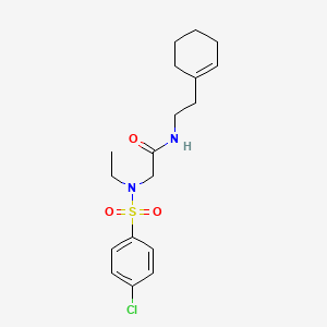 molecular formula C18H25ClN2O3S B4909169 N~2~-[(4-chlorophenyl)sulfonyl]-N-[2-(cyclohex-1-en-1-yl)ethyl]-N~2~-ethylglycinamide 