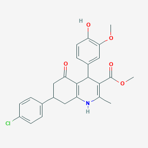 molecular formula C25H24ClNO5 B4909178 Methyl 7-(4-chlorophenyl)-4-(4-hydroxy-3-methoxyphenyl)-2-methyl-5-oxo-1,4,5,6,7,8-hexahydroquinoline-3-carboxylate 