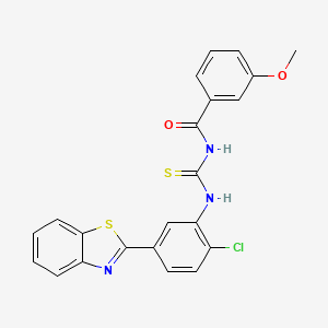 molecular formula C22H16ClN3O2S2 B4909186 N-{[5-(1,3-benzothiazol-2-yl)-2-chlorophenyl]carbamothioyl}-3-methoxybenzamide 