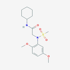 molecular formula C17H26N2O5S B4909205 N-cyclohexyl-2-(2,5-dimethoxy-N-methylsulfonylanilino)acetamide 