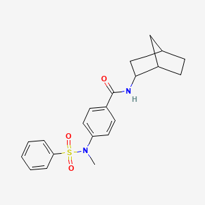 molecular formula C21H24N2O3S B4909341 N-bicyclo[2.2.1]hept-2-yl-4-[methyl(phenylsulfonyl)amino]benzamide 