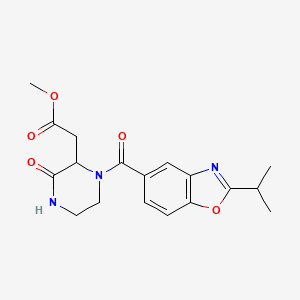 molecular formula C18H21N3O5 B4909476 methyl {1-[(2-isopropyl-1,3-benzoxazol-5-yl)carbonyl]-3-oxo-2-piperazinyl}acetate 