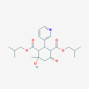 molecular formula C22H31NO6 B490966 diisobutyl 4-hydroxy-4-methyl-6-oxo-2-(3-pyridinyl)-1,3-cyclohexanedicarboxylate CAS No. 1005066-47-6