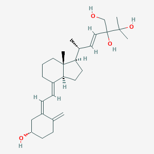 molecular formula C28H44O4 B049100 2-[(E,3R)-3-[(1R,3aS,4E,7aR)-4-[(2Z)-2-[(5S)-5-hydroxy-2-methylidenecyclohexylidene]ethylidene]-7a-methyl-2,3,3a,5,6,7-hexahydro-1H-inden-1-yl]but-1-enyl]-3-methylbutane-1,2,3-triol CAS No. 123992-86-9