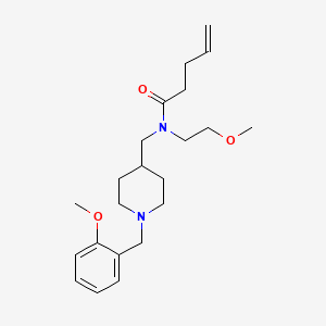 molecular formula C22H34N2O3 B4910078 N-{[1-(2-methoxybenzyl)-4-piperidinyl]methyl}-N-(2-methoxyethyl)-4-pentenamide 