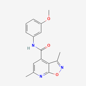 molecular formula C16H15N3O3 B4910860 N-(3-methoxyphenyl)-3,6-dimethyl[1,2]oxazolo[5,4-b]pyridine-4-carboxamide 