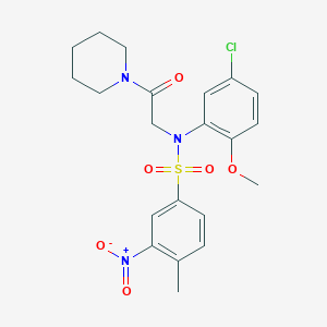 molecular formula C21H24ClN3O6S B4911268 N-(5-chloro-2-methoxyphenyl)-4-methyl-3-nitro-N-[2-oxo-2-(1-piperidinyl)ethyl]benzenesulfonamide 