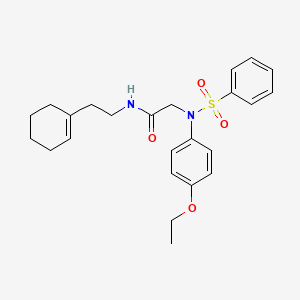 molecular formula C24H30N2O4S B4911658 N~1~-[2-(1-cyclohexen-1-yl)ethyl]-N~2~-(4-ethoxyphenyl)-N~2~-(phenylsulfonyl)glycinamide 