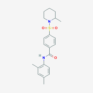 molecular formula C21H26N2O3S B4911719 N-(2,4-dimethylphenyl)-4-[(2-methyl-1-piperidinyl)sulfonyl]benzamide 